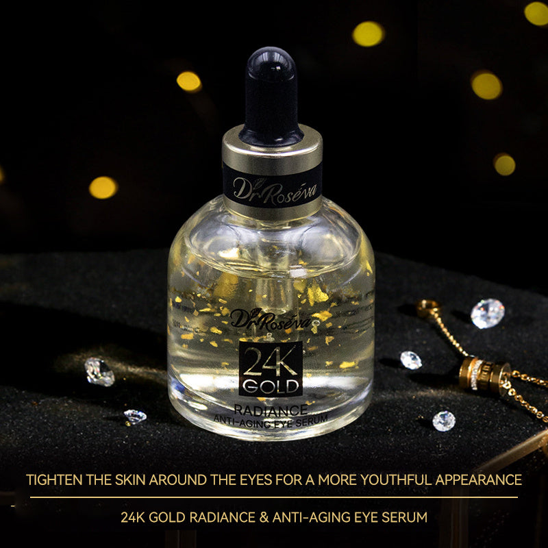 DR.ROSEVA 24k Gold Eye Serum Organic Anti-Aging Eye Serum Hyaluronic Acid Peptide Collagen For Face Elasticity Anti-Wrinkle